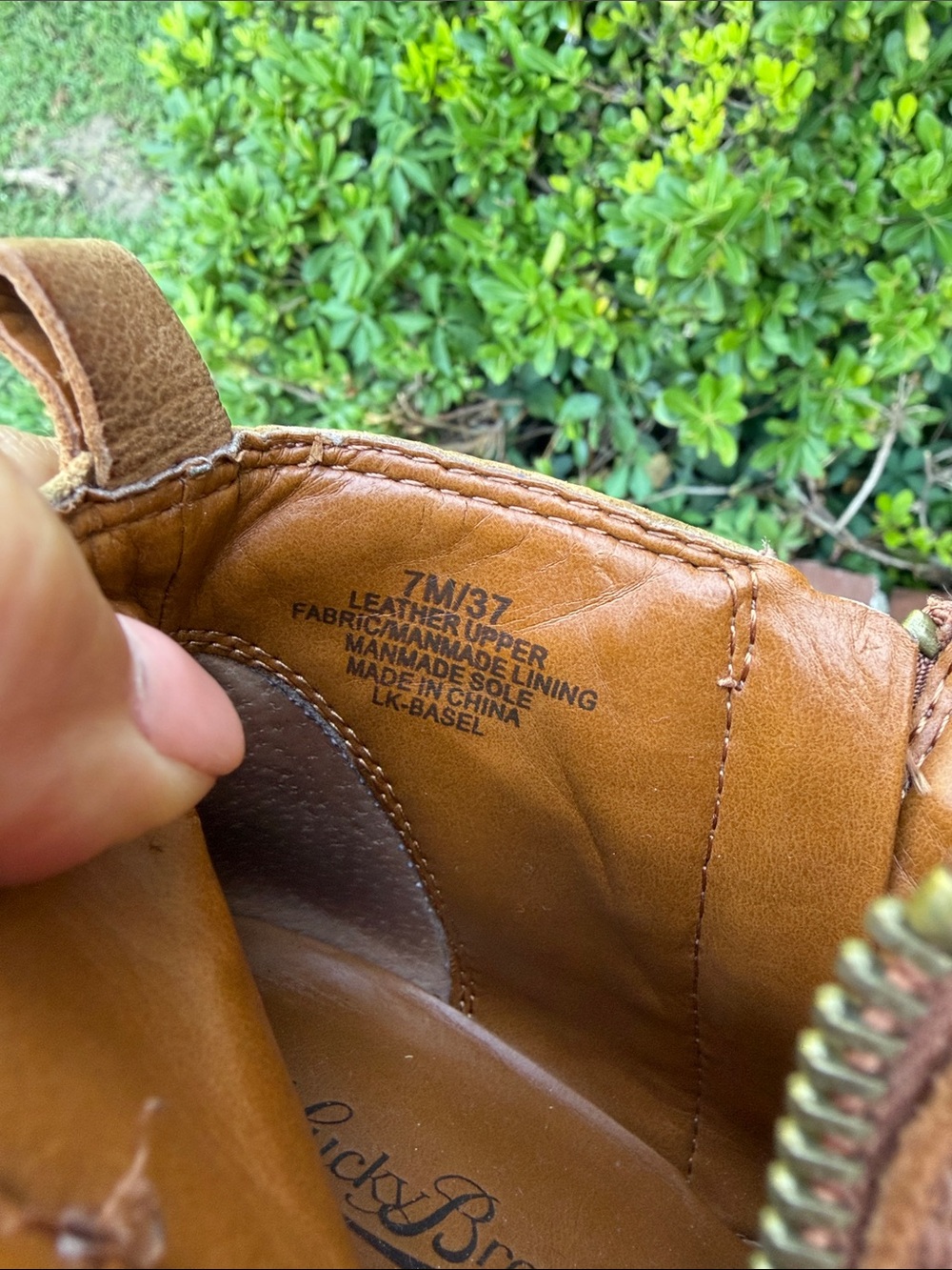 Lucky Brand Cognac Brown Leather Ankle Boot Size 7 - Picture 6 of 8